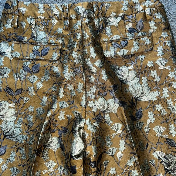 Banana Republic Floral Wide-Leg Trousers - Gold and White - Picture 7 of 16